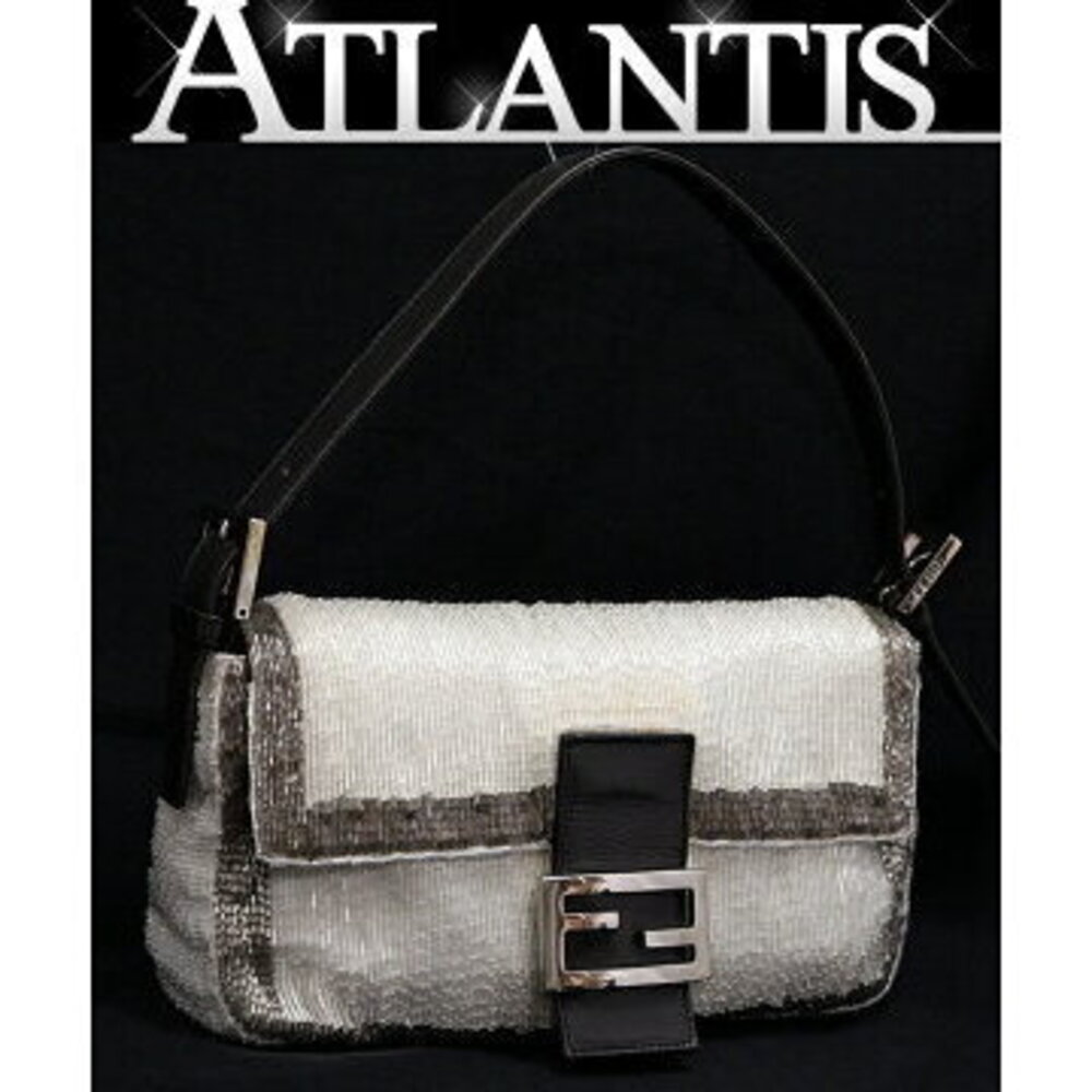 FENDI Mamma Bucket shoulder bag beads white